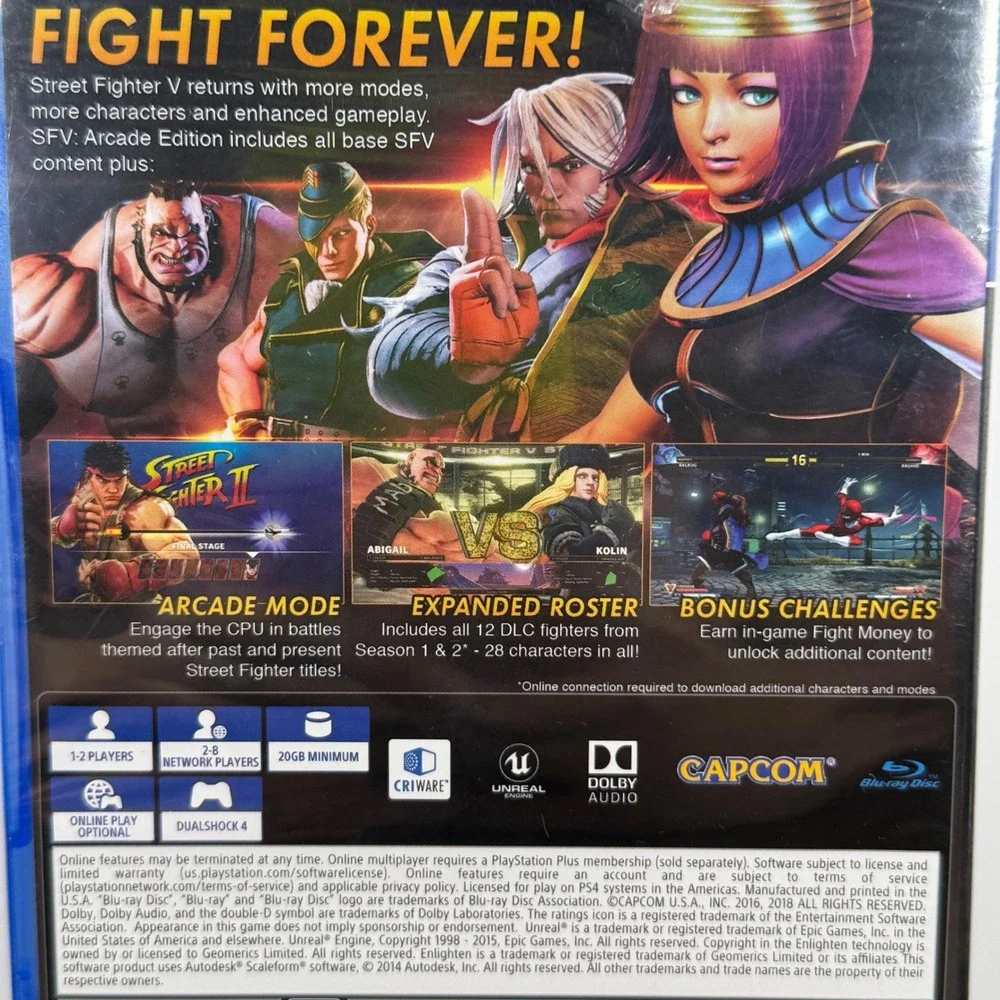 Capcom Street Fighter V Arcade Edition Video Game PS4 DLC Included New Sealed